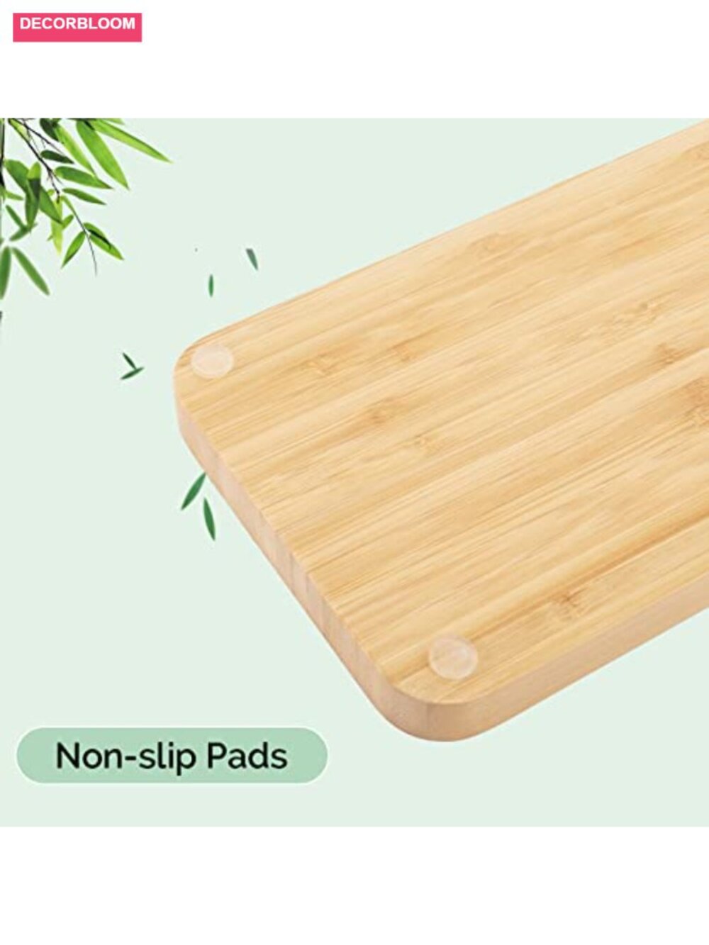 Natural Bamboo Vanity Tray, Sturdy Bathroom Organizer for Perfume Cosmetics - Picture 4 of 6
